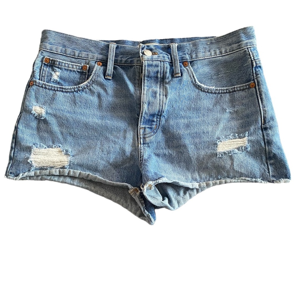 Madewell Relaxed Denim Shorts Cutoff Distressed Jean Short High Rise Siz…